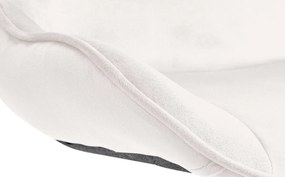 Barová stolička Vonore - zamat, chróm rám - Krémová