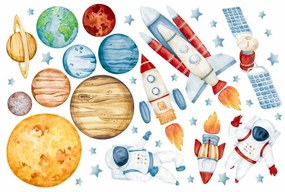 Gario Detská nálepka na stenu Solar system - planéty, astronauti, satelit a rakety Rozmery: XL