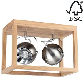 Spot-Light 5227274 - LED stropné svietidlo ROY 2xGU10/5W/230V matný dub 5227274