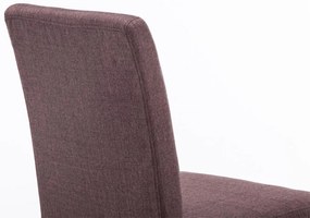 Jedálenská stolička Inn (SET 4 ks) - látka, nohy čierne - Hnedá