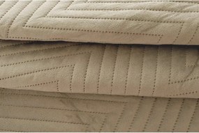 Béžový zamatový prehoz na posteľ ARROW VELVET Rozmer: 200 x 220 cm