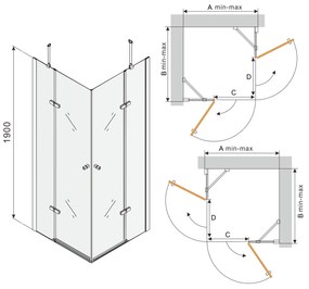 Sprchovací kút MAXMAX ROMA DUO 100x120 cm