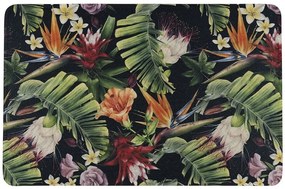 Čierna rohožka s kvetmi Flower black - 75*50*1cm