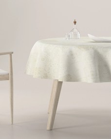Obrus okrúhly farba produktu krémová látka lesklá, zapletaná, vzorované