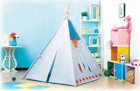 Detský stan TIPI/WIGWAM ECOTOYS 120×120×150 cm – pre deti 3+, drevená konštrukcia