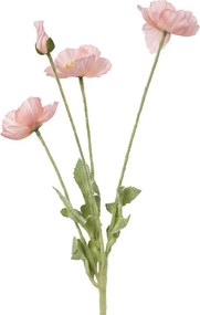 Svetloružová umelá kvetina vlčí mak - 60cm