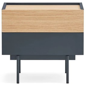 Nočný stolík v dekore duba v antracitovo-prírodnej farbe Otto – Teulat