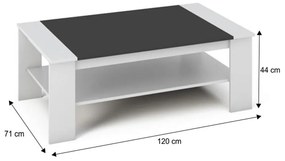 Konferenčný stolík Quente (biela + čierna). Vlastná spoľahlivá doprava až k Vám domov. 794401