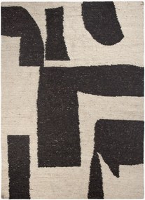 Ručne tkaný vlnený koberec's nízkym vlasom Piece