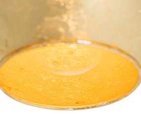 Dizajnová nástenná lampa čierna so zlatým sklom - Bert