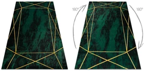 Koberec EMERALD exkluzívny 1022 glamour, štýlový geometrický zeleno / zlatý