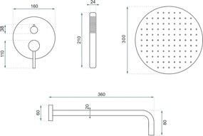 Rea Lungo, podomietková sprchová sada + BOX, biela, REA-P8540