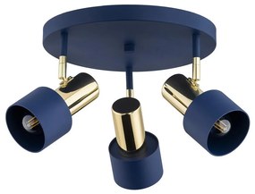 Argon 6195 - Bodové svietidlo DORIA 3xE27/15W/230V modrá/mosadz