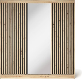 Šatní skříň Emerio se zrcadlem 180 cm dub Artisan
