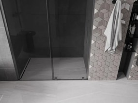 Mexen Velar, posuvné sprchové dvere do otvoru 130 cm, 8mm šedé sklo, grafit brúsený, 871-130-000-41-66