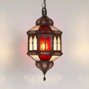 Orientálna lampa Biban Trombia bielo-červená