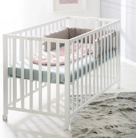 Biela skladacia postieľka na kolieskach 60x120 cm Fold up – Roba