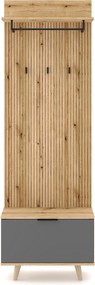 Předsíňová stěna Nordic 65 cm dub Evoke/grafit