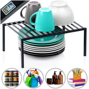 VILDE Prídavná odolná a pevná polica, čierny kov VILDE, 33x21x14