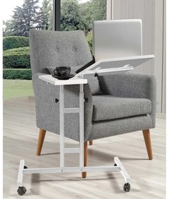 Polohovateľný stôl GLEN 87x67 cm biela