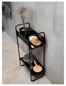 Čierny kovový konzolový stolík 24x48 cm A-Console - Zone