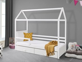 Jednolôžková posteľ so zábranou Pieris II 90, Farby:: biela / biela