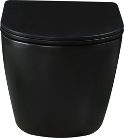 Invena Tavro, závesná misa 490x360x350 mm + WC sedadlo, QFS, čierna matná, INV-CE-71-005-Y