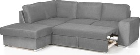 Rohová sedacia súprava Eddi, stredne šedá látka, ľavý roh