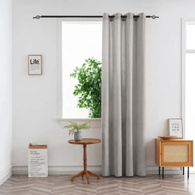 Záves TAVIO 140x250 cm, svetlo sivý Zavesenie: Kovové krúžky
