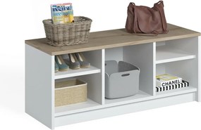 Skrinka na topánky London Sapphire Oak and White