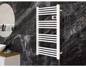 Erga Pago, elektrické vykurovacie teleso 540x960 mm s digitálnym termostatom, 500W, biela matná, ERG-LAV-GRZE-E-ALU-960540-WH