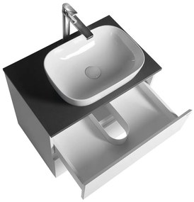 Aqualine Aqualine, ALTAIR skrinka s doskou 68 cm, biela/antracit bridlica, AI270-03