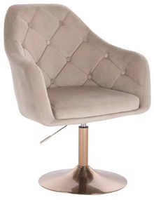 LuxuryForm DESIGN Kreslo ANDORA VELUR na zlatom tanieri - latte