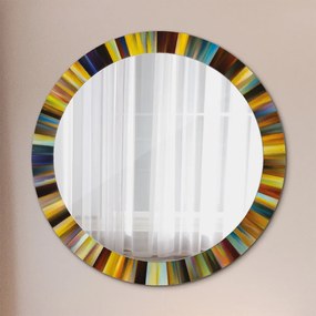 Okrúhle ozdobné zrkadlo na stenu Abstraktný radiálny vzor fi 80 cm