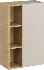 Závěsná koupelnová skříňka UNI 50 cm kašmírová/dub cremona
