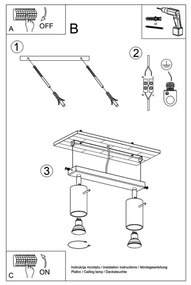 Sollux SL.0728 - Bodové svietidlo RING 2xGU10/10W/230V
