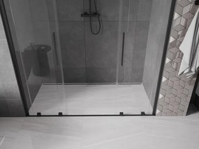 Mexen Velar Duo, posuvné dvere do otvoru 200x200 cm, 8mm číre sklo, čierna matná, 871-200-000-02-70