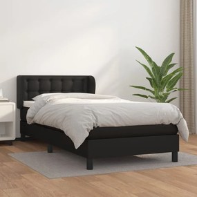 Boxspring posteľ s matracom čierna 80x200 cm umelá koža 3127277