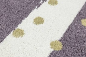 Koberec LIMA M044A krémový / fialový / zlatý kruh