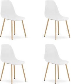 Set štyroch jedálenských stoličiek WAT biely - naturálne nohy (4 ks)