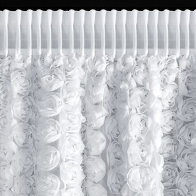 ZÁCLONA NA PÁSKE EVA MINGE ROSES6 140X270 CM BIELA
