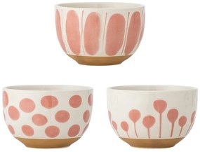 Misky v súprave 3 ks z kameniny v lososovej farbe/krémovej 500 ml Linora – Bloomingville