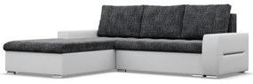 Rohová rozkladacia sedačka AURORA ľavá popolová / biela