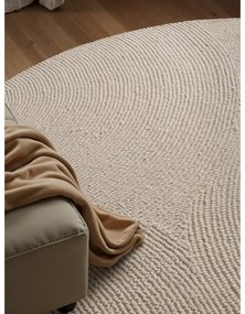 Ručne tkaný vlnený okrúhly koberec vo svetlo prírodnej farbe ø 150 cm Eleni Natural White – Hanse Home