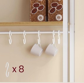 Kuchyňský regál Vasagle Nori 60 cm se zásuvkou bílý/hnědý