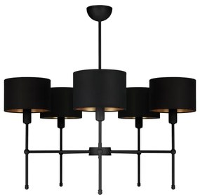 Luster na tyči MADELA 5xE14/40W/230V čierna