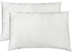 Súprava 2 ks vankúšov, dvojaké použitie, 50 x 70 cm, biele