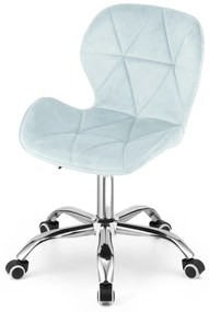 Set do pracovne ZARIMO stôl 80x40 cm biely + kreslo AVOLA VELVET svetlo modré