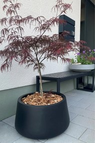 Kvetináč GORDO, sklolaminát, výška 29 cm, čierny