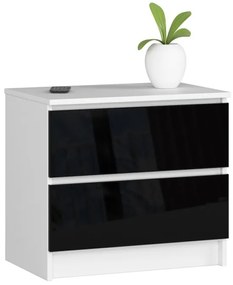 Nočný stolík K60 2SZ CLP čierny, lesk